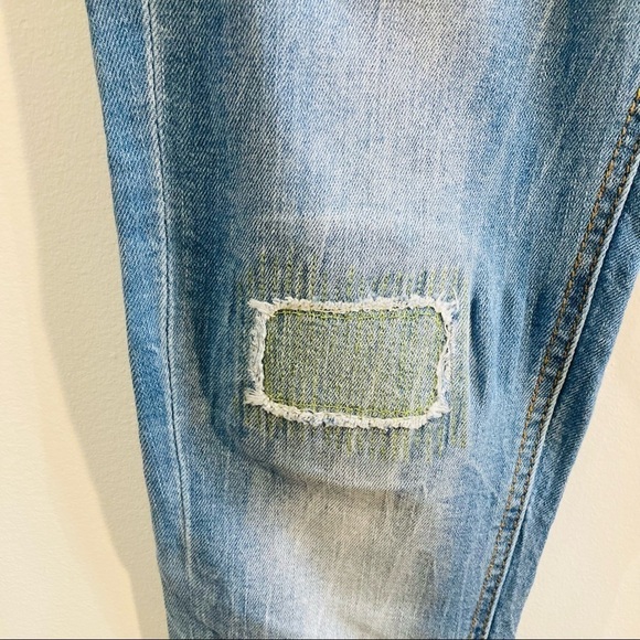 DESIGUAL Sz 26  Ethnic Ankle Light Patchwork Colourful Jeans - Picture 5 of 14